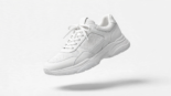 AI-enhanced product photo of sneakers on clean studio background