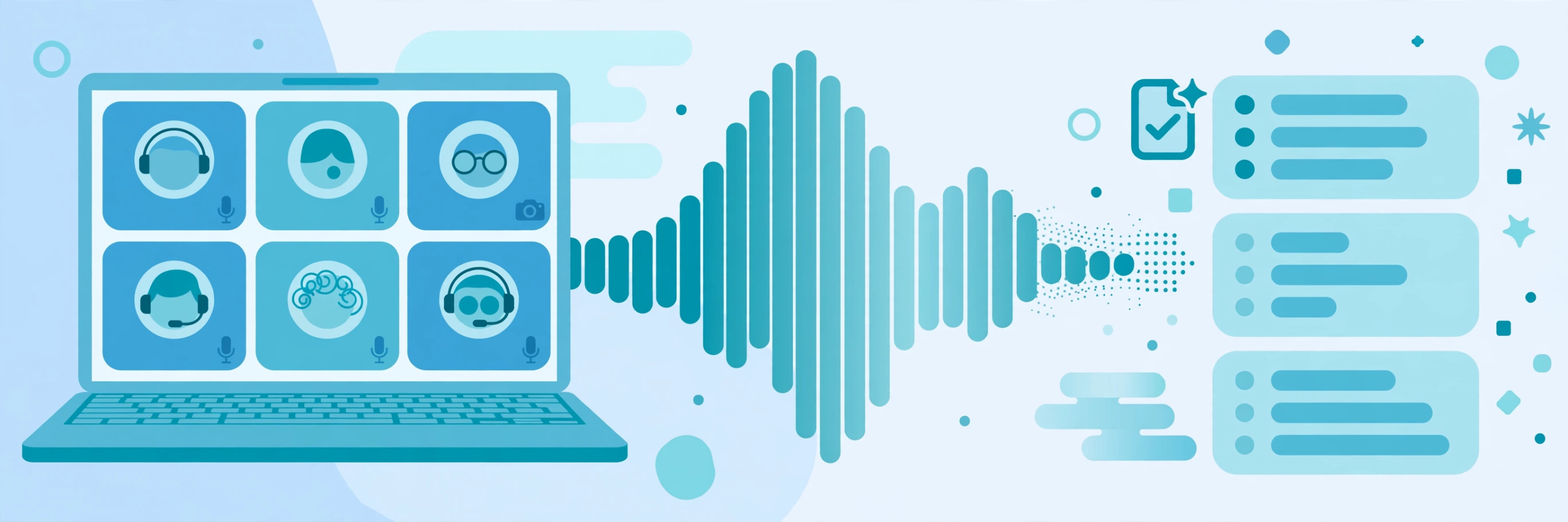 Meeting notes being transcribed and summarized automatically by an AI assistant for productivity