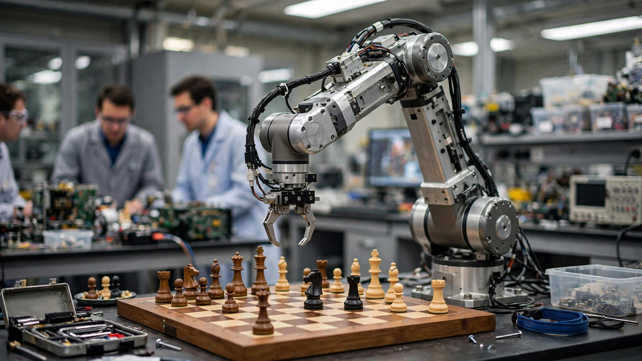 Chess match illustrating one of the earliest types of ai, a reactive machine