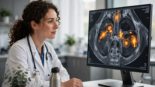 Doctor reviewing a medical scan with AI support, showing the purpose of ai in healthcare