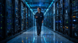 Engineer in a data center representing the 3 pillars of ai platform architecture
