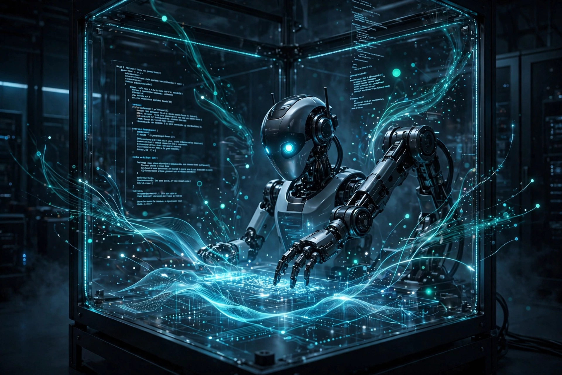 Autonomous AI agent writing code in a terminal sandbox