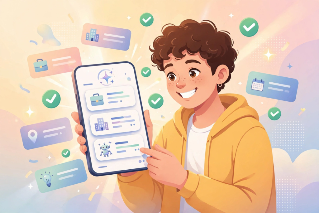 Job seeker receiving AI-matched job recommendations on smartphone